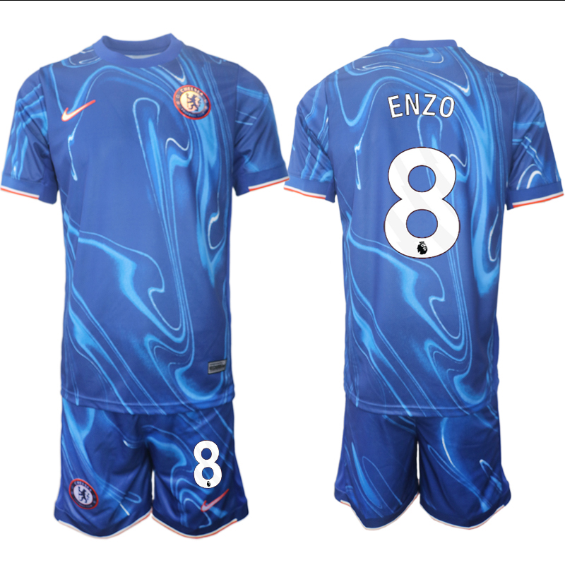 Men 2024-2025 Club Chelsea home Blue 8 Soccer Jerseys